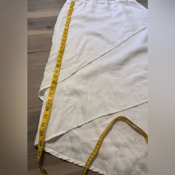 Alexandra Bartlett White Linen Asymmetrical Midi Skirt Size 14 - Picture 8 of 8